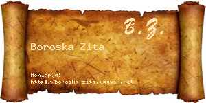 Boroska Zita névjegykártya