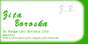 zita boroska business card